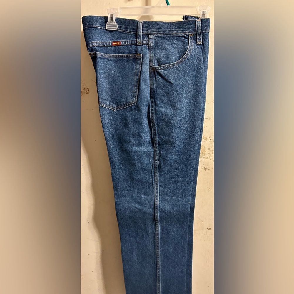 Rustler Bootcut Blue Jeans(heavy starch)